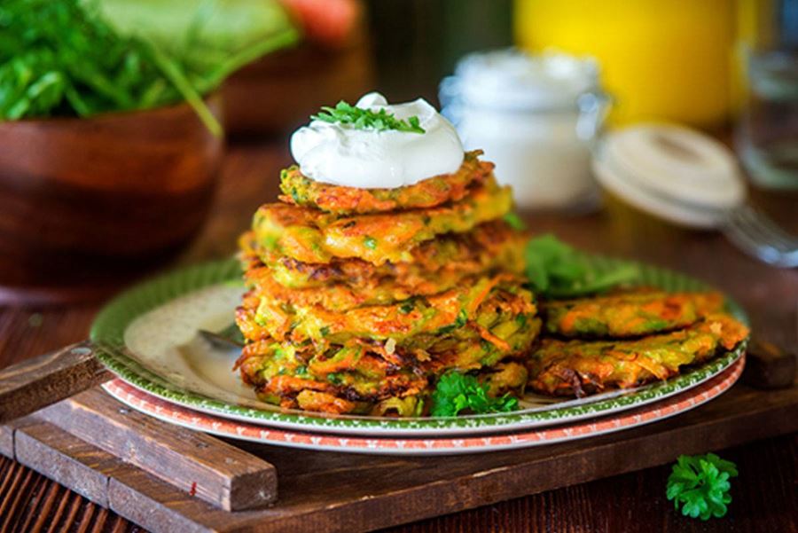 Tortitas de zapallo y zanahorias